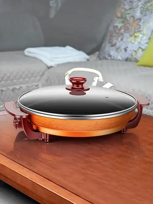 傻厨电煎锅平底锅插电不粘锅韩式烤肉多功能电热锅家用烙饼电烤锅