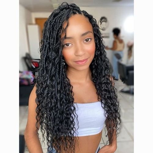 50cm脏辫黑人拉美卷假发空气灵感烫三股辫欧美风长发卷发拳击辫