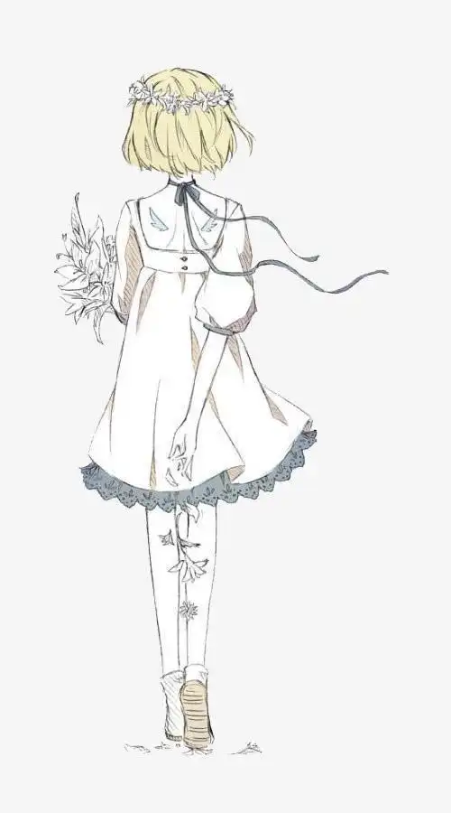 跳舞的小女孩简笔画背影