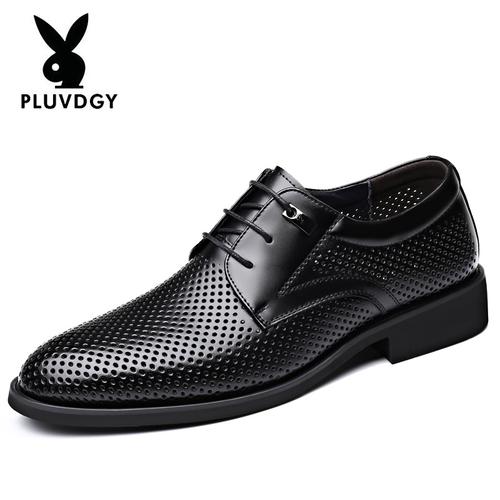 男真皮凉鞋商务正装百搭潮鞋透气镂空皮鞋夏季内增高韩版英伦男士