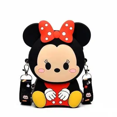 迪士尼网红少女包包洋气斜挎手机包儿童儿童可爱卡通米奇硅胶通用款