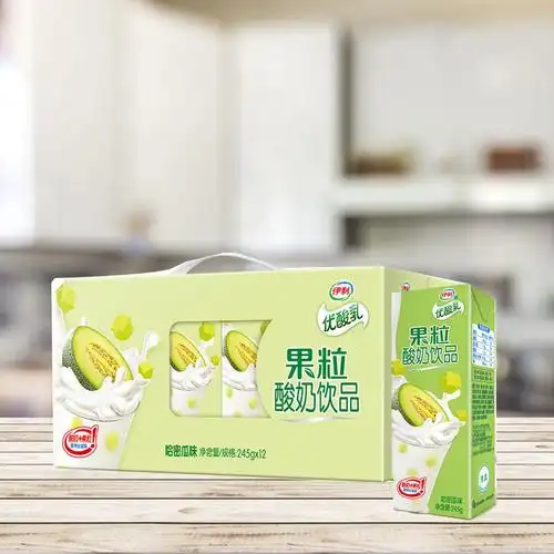 伊利优酸乳果粒酸奶饮品(哈密瓜味)245g*12/箱