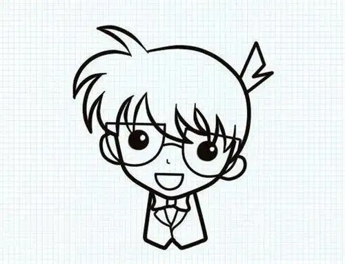 《名侦探柯南》柯南画画步骤图儿童简笔画