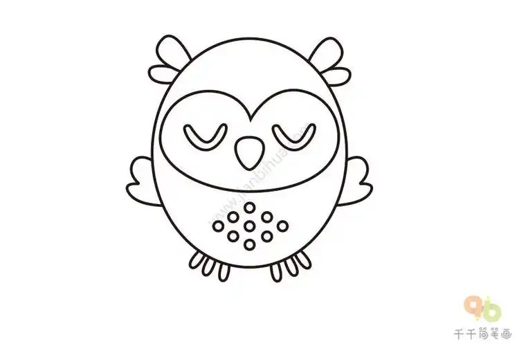 睡着的猫头鹰简笔画图片