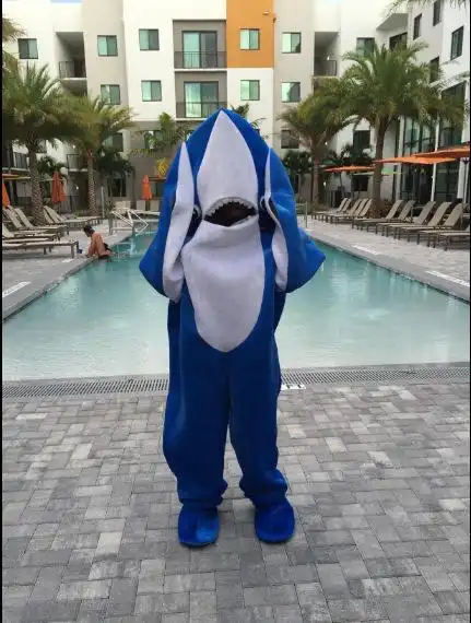 海底世界鲨鱼人偶服装cosplay大白鲨简易行走表演服儿童六一道具