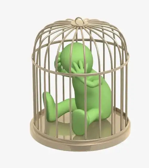 坐在笼子里的小人