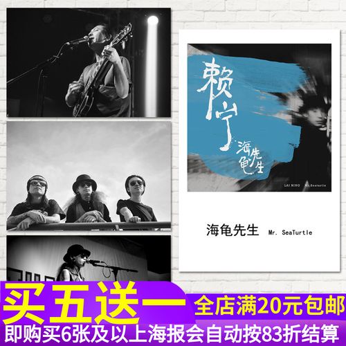 李红旗海龟先生乐队背胶海报 朋克摇滚音乐咖啡厅宿舍墙贴装饰画