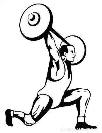 肌肉男举杠铃简笔画