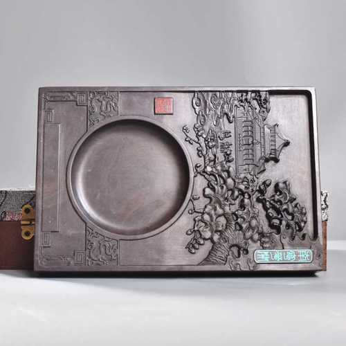 正品中羿国家非物质文化遗产肇庆端砚砚台南粤花开南粤砚台