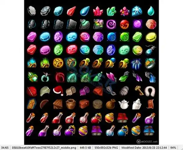 游戏图标icon设计素材 ui界面美术资料资源 欧式图标jpg参考合集