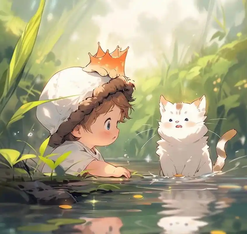 水中精灵小王子和小公主太可爱了!  情侣头像064220.