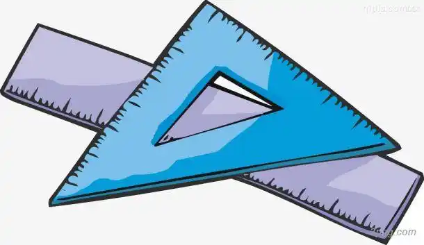 矢量彩色尺子png素材透明免抠图片-卡通手绘