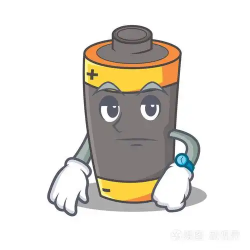 等待电池吉祥物卡通风格