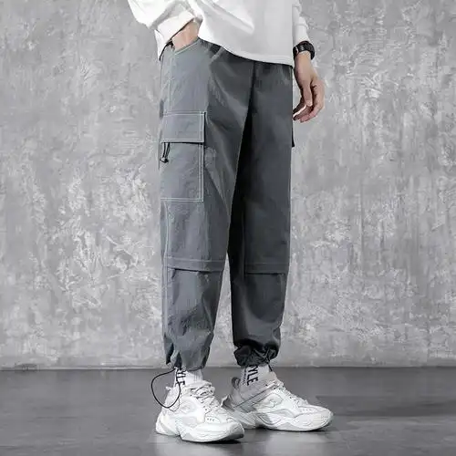 束脚韩版潮流百搭九分长裤休闲修身裤春季男生裤子深灰色m返回商品页