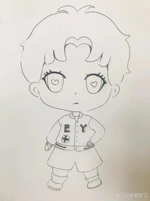初级动漫人物线稿二年级可以画的
