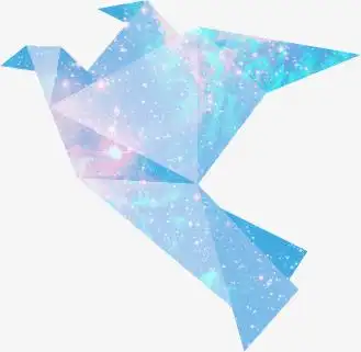 星空,扁平折纸,ppt素材,三角形折纸纸鹤,ppt,千纸鹤png,梦幻星空装饰