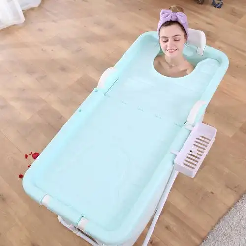 折叠浴盆大人成人家用浴缸儿童洗澡盆塑料浴桶神器可伸缩泡澡桶厚