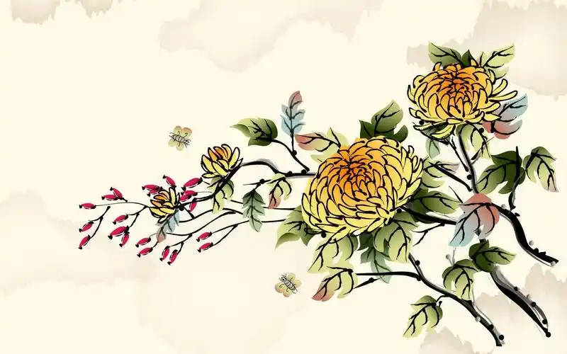 清新淡雅中国风山水风景水墨画图片