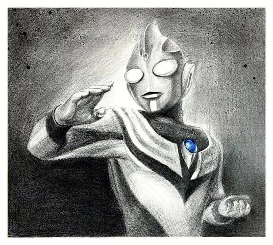 临摹素描迪迦奥特曼