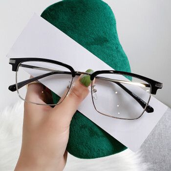 潮流男女情侣同款眼镜男度数可配复古眉毛半框休闲防蓝光眼镜架可配