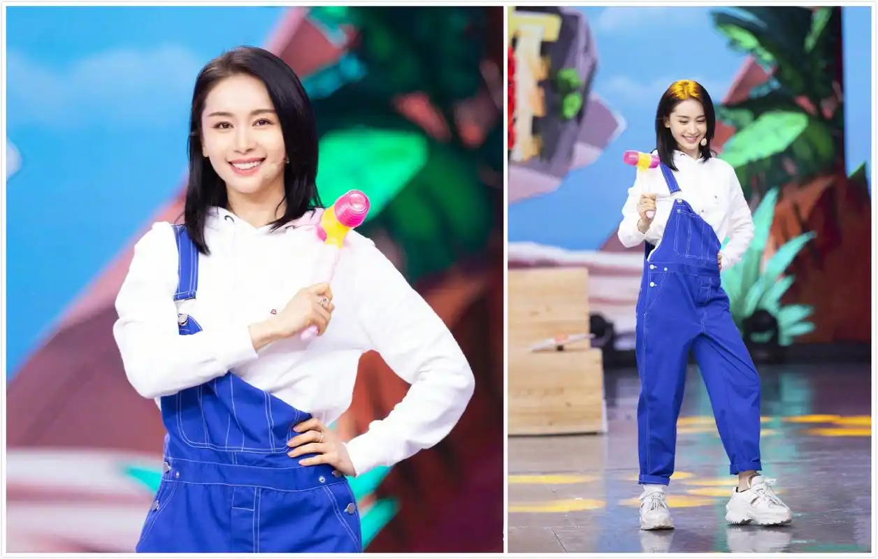 同穿背带裤,长发王子文气质温柔,吴昕解锁新穿法超酷!