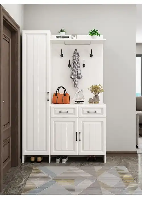 鞋柜衣帽架一体鞋柜挂衣架一体鞋柜新款2021家用门口大容量入户阳台