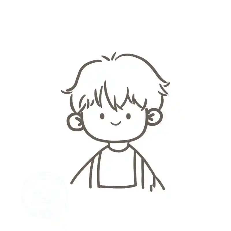 原创简笔画|小男生头像⑧ 98喜欢可以长按保存哦～ 92商用二改