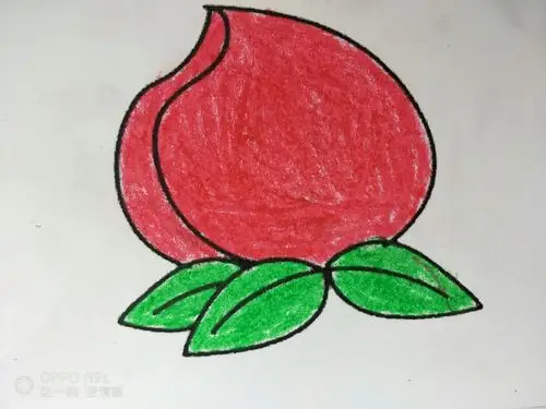 金苹果幼儿园小小班小朋友～涂色《桃》