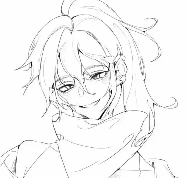 人物绘画,帅气的卡通男士线稿