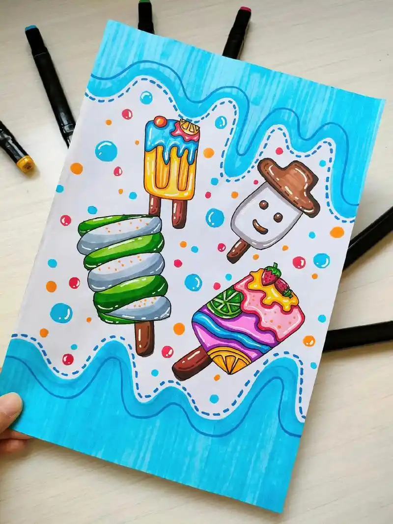 夏日冰淇淋创意绘画.