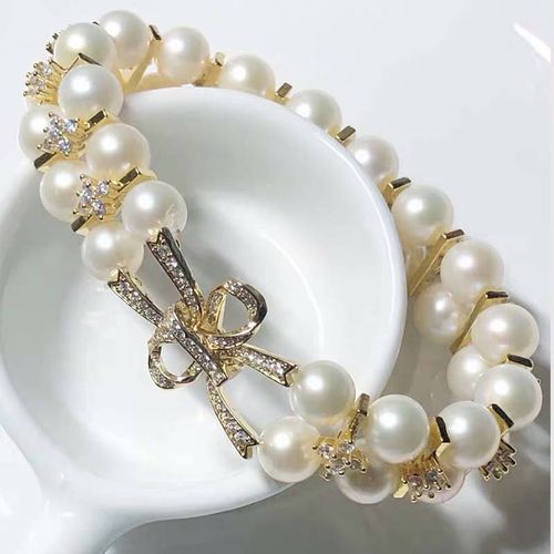 串珍珠双排手链扣 女款项链连接头扣 毛衣链搭扣子 diy维修扣配件