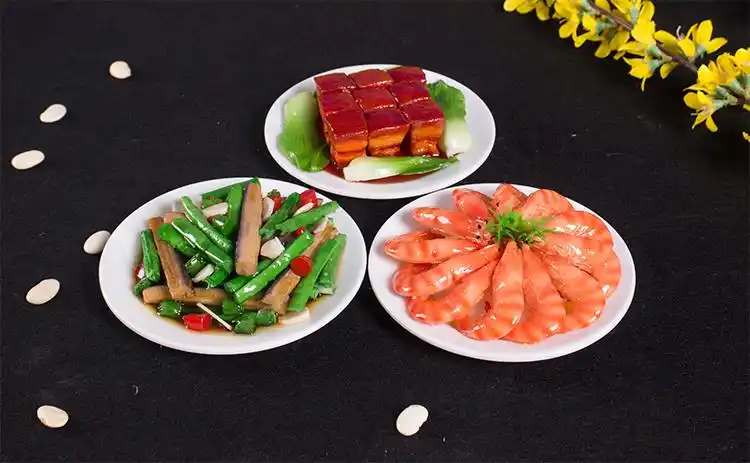 仿真食物中餐菜品模型食品仿真假菜影视拍戏样品摆设舞台表演道具金色