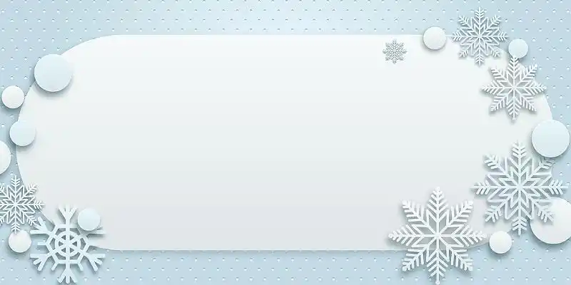 蓝色简约小清新雪花纹理展板背景边框