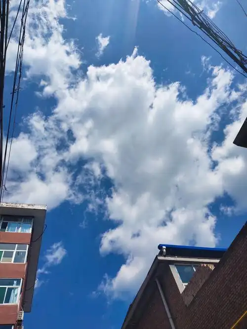 无滤镜实拍天空下的云朵