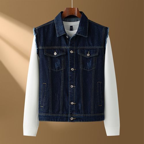 【吊磨抓须】牛仔马甲男春秋款牛仔外套男坎肩男背心男士休闲马甲