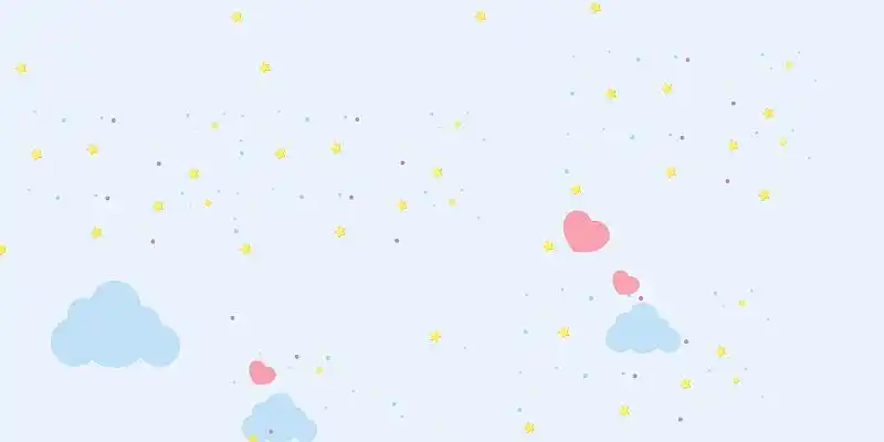 卡通可爱梦幻云朵天空白云星星夜空展板背景