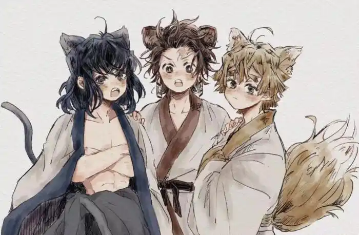 鬼灭之刃# 三只小可爱!_(:з」∠)