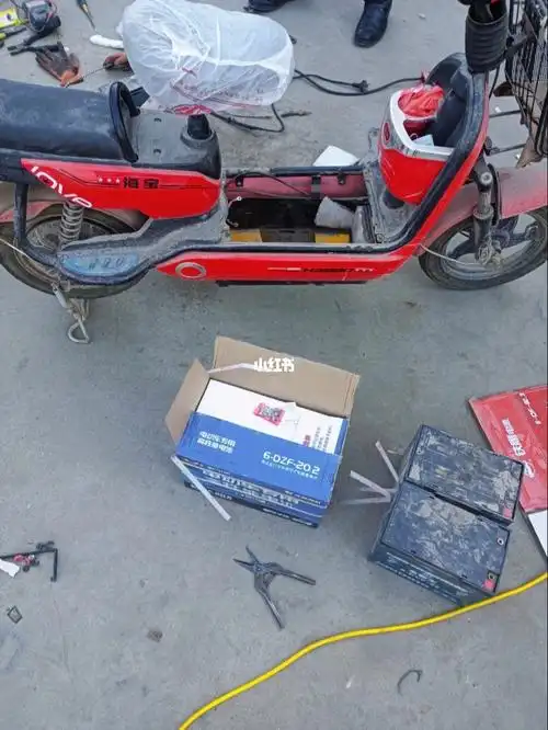 换电池蓝色天能汇源电池安装完成