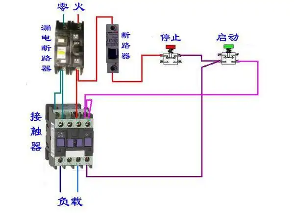 接触器实物接线图问题