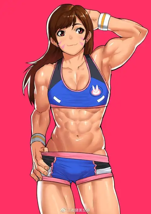 不同画风的爆筋漫画筋肉娘!每个腹肌都超级棒!