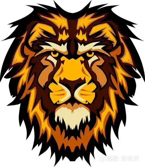 狮子头图形吉祥物矢量图像