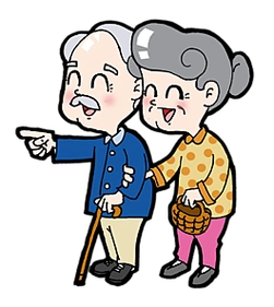 卡通老人 夫妻 微笑老人