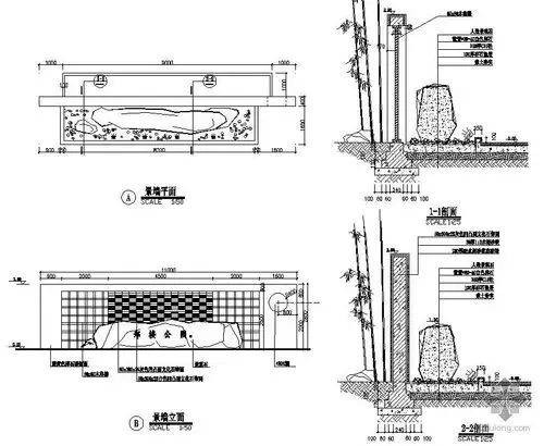 景墙施工详图-园林景观节点详图-筑龙园林景观论坛