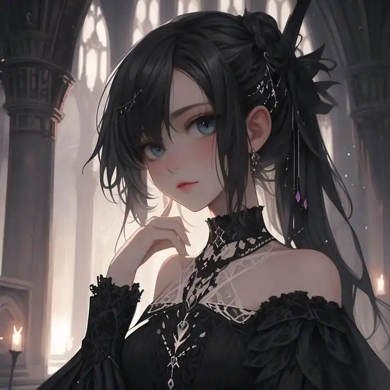 哥特魅影:高冷黑暗系女性头像 深邃的眼神,透露着不可言说的秘密.