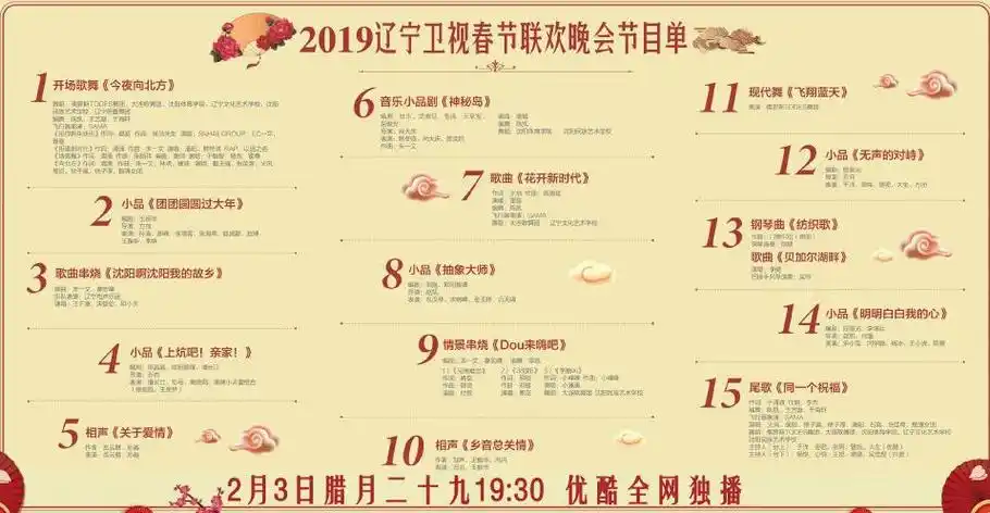 2019辽宁卫视春晚节目单&2019辽视春晚回放地址