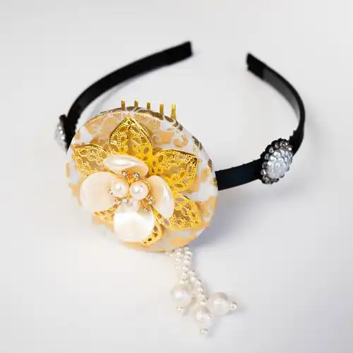 头饰韩服土豪金款表演朝鲜族传统发饰