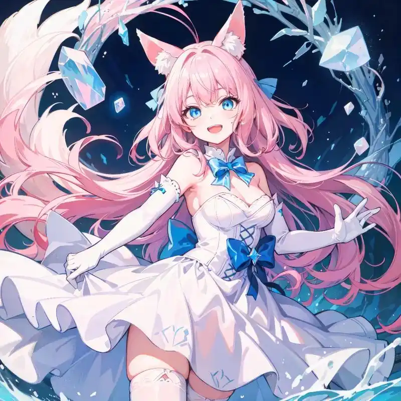 粉色礼服少女(3) #欢迎取图 #ai绘画 #图文伙伴计划 #二次元