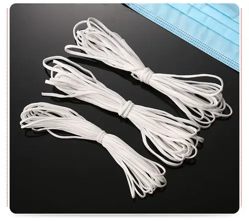 厂家直供口罩松紧带 一次性口罩绳3mm圆扁弹力耳绳 耳带绳子批发