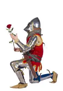 跪下的骑士照片