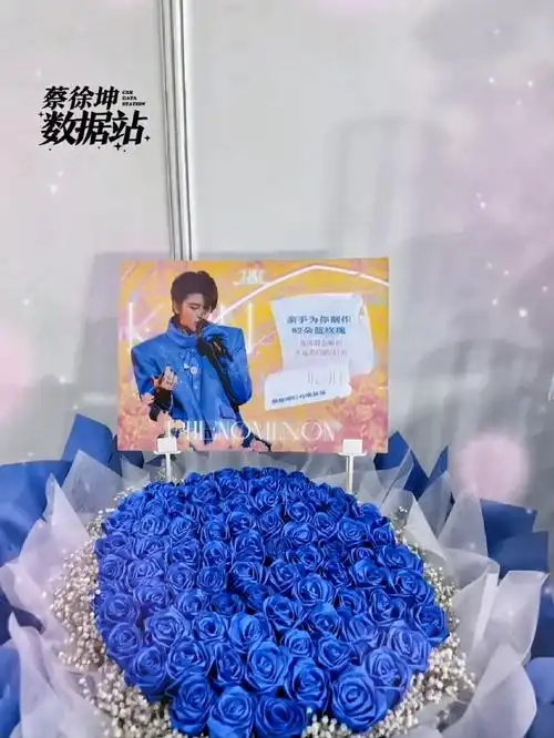 演唱会#亲手制作的82朵蓝玫瑰送给你是等待是思念,更是爱@蔡徐坤hug